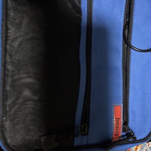 BASICS TOILETRY COSMETIC BAG BLACK ZIPPERED INSIDE COMPARTMENTS HANGER - Picture 2 of 5